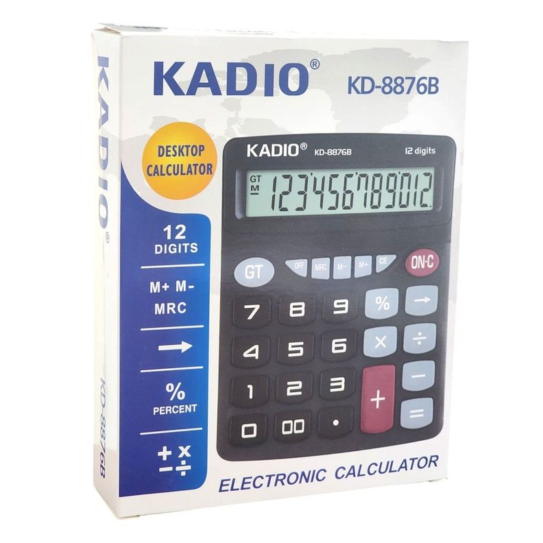 Calculadora Kadio KK-8876B de 12 Dígitos 19018-5