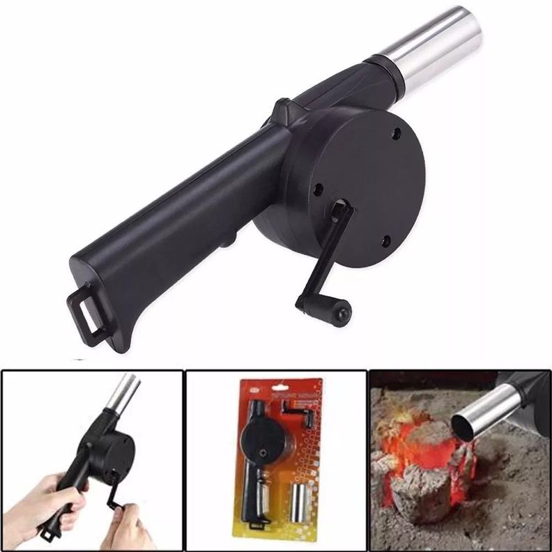 Soplador de Asado con Manivela Encender Carbón Asados-2