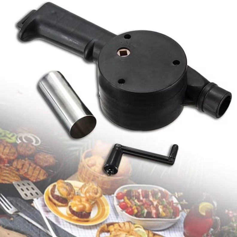 Soplador de Asado con Manivela Encender Carbón Asados-4