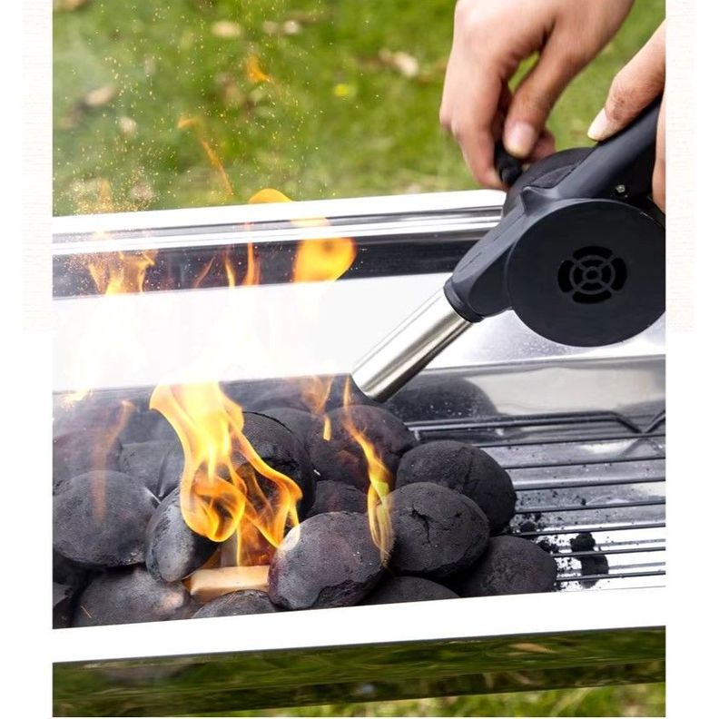 Soplador de Asado con Manivela Encender Carbón Asados-5
