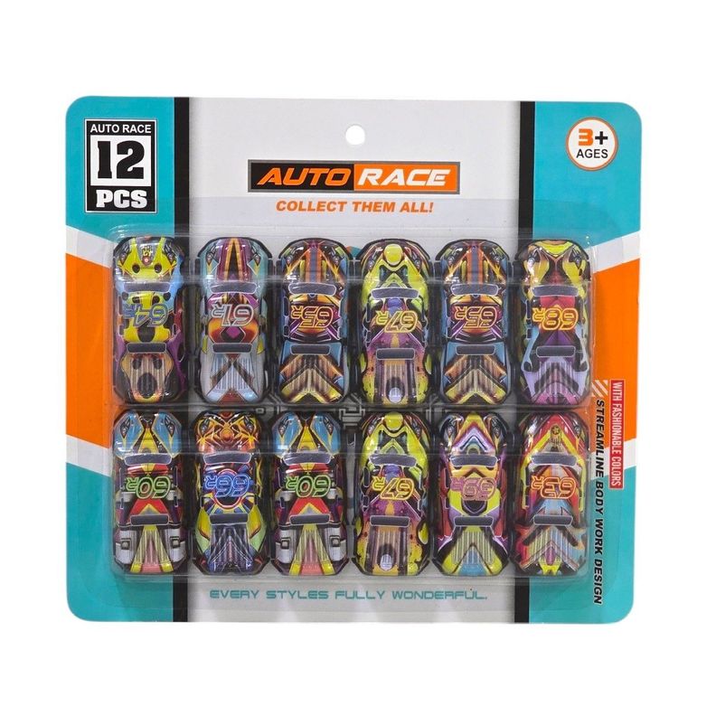 Set 12 autitos Multicolor Auto Race-0