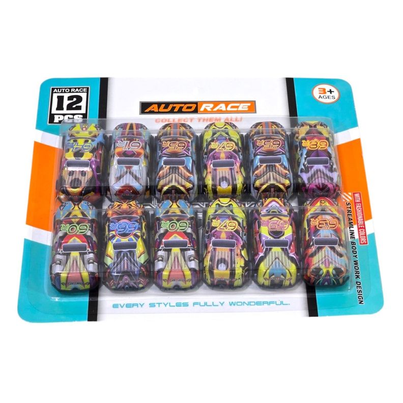 Set 12 autitos Multicolor Auto Race-1