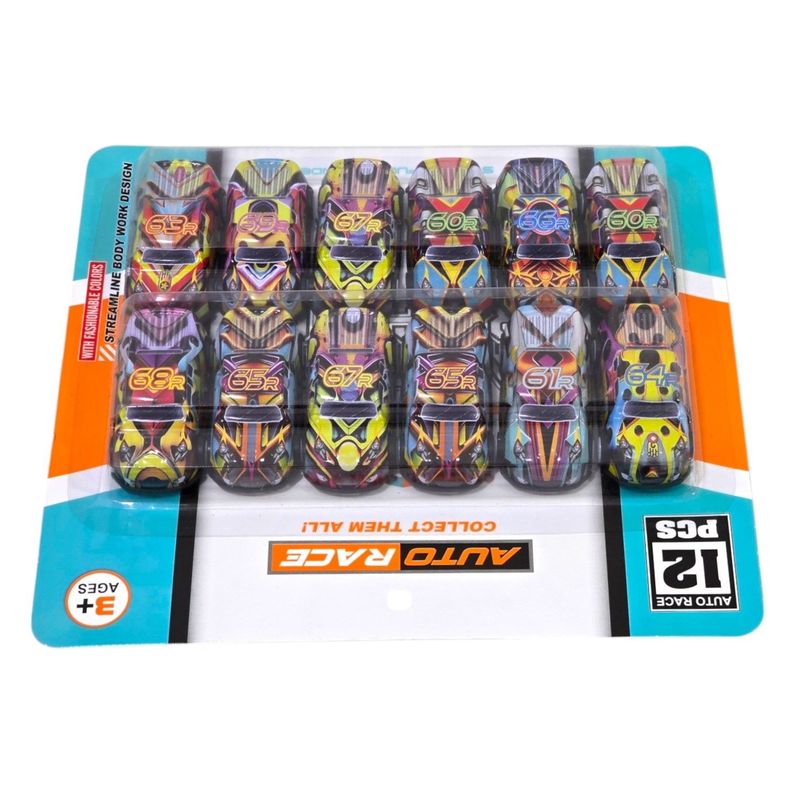 Set 12 autitos Multicolor Auto Race-2