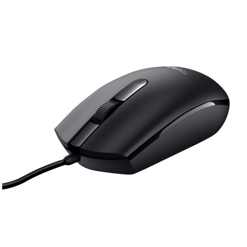 Mouse Óptico Con Cable USB Ambidiestro Basi Trust Negro-0