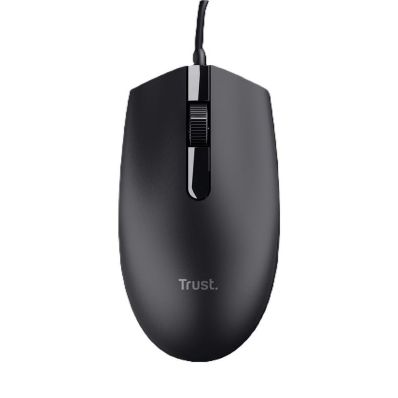 Mouse Óptico Con Cable USB Ambidiestro Basi Trust Negro-1