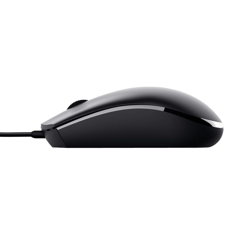 Mouse Óptico Con Cable USB Ambidiestro Basi Trust Negro-2