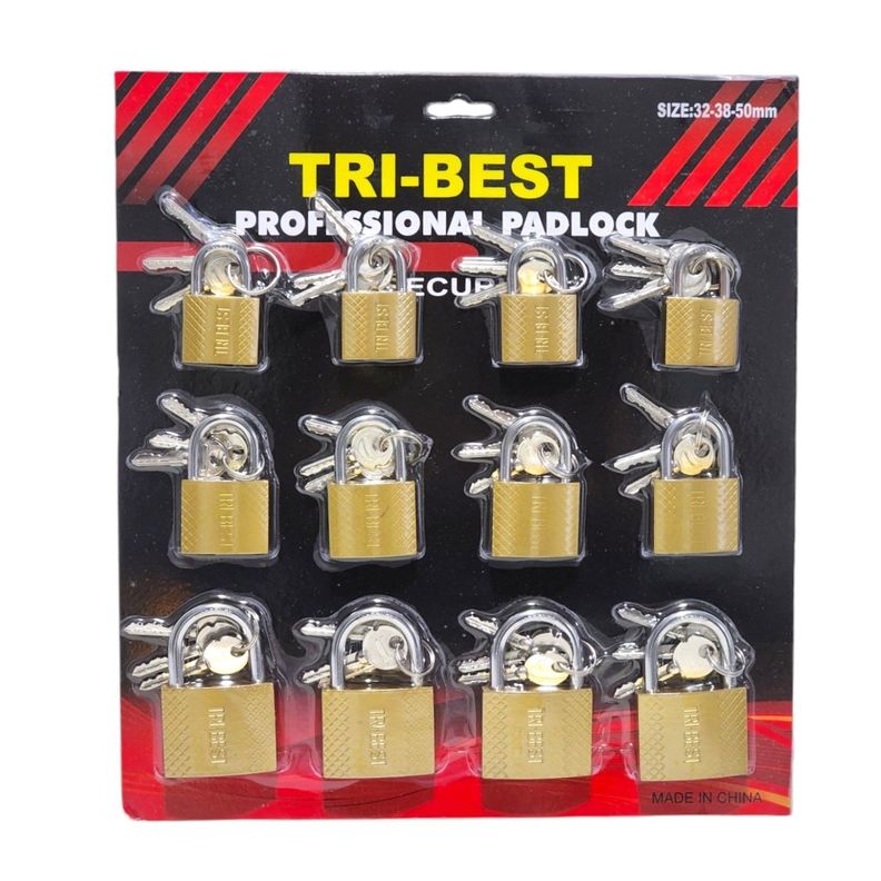 Set de 12 Candados de Seguridad con llaves 32,38,50mm-0