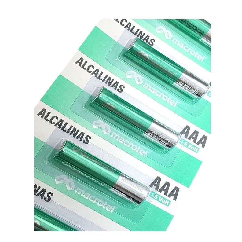 Pack 5 Pilas Alcalinas AAA Prepicadas 1.5 Volt Macrotel-1