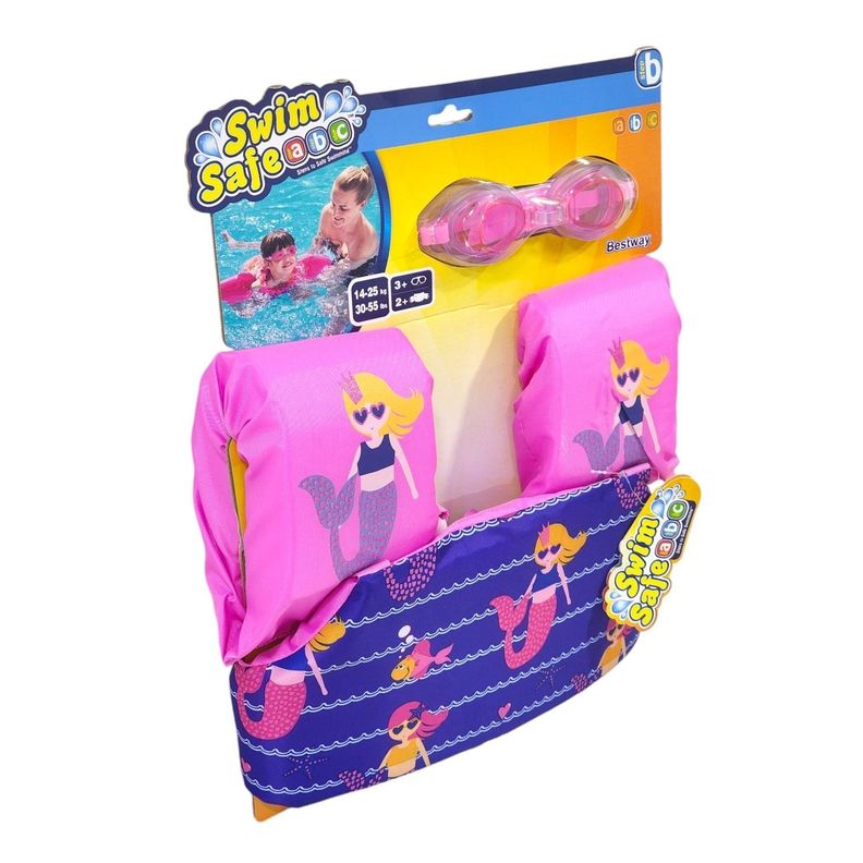 Kit Flotador De Brazo + Lentes De Agua Niña Bestway-4