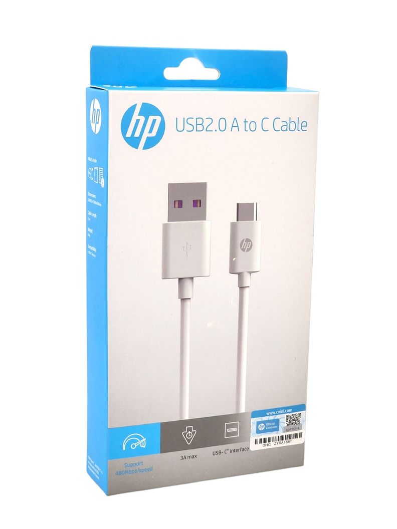 Cable HP USB Tipo-C 1Mt Blanco DHC-TC100-1M-0