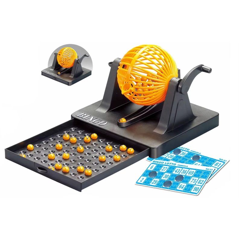 Juego Set Mini Bingo Tómbola 90 Números y 12 Cartones-3