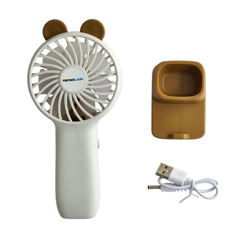 Mini Ventilador Portátil Recargable Tecnolab Blanco TL672W-4