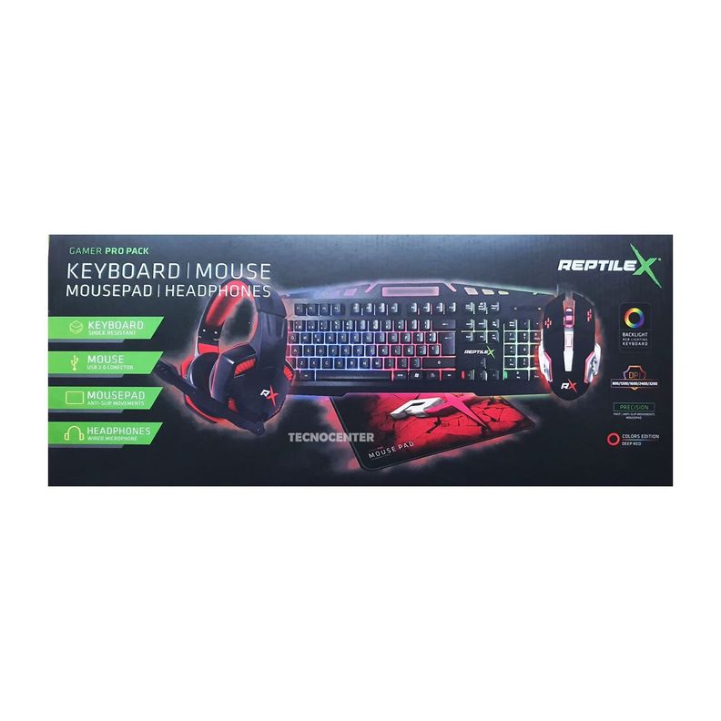 Kit 4 en 1 Gamer Teclado Mouse Audífono MousePad-1