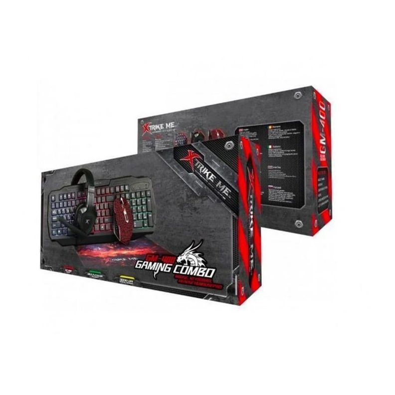 Kit Gamer Mouse Teclado Audifonos, Pad Mouse Xtrike Me-3