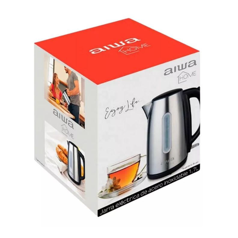 Hervidor Eléctrico Aiwa Acero Inoxidable 1,7L Awjd1402a Gris -3