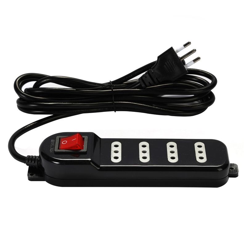 Alargador Electrico 3 Mts 4 Pos Negro Switch