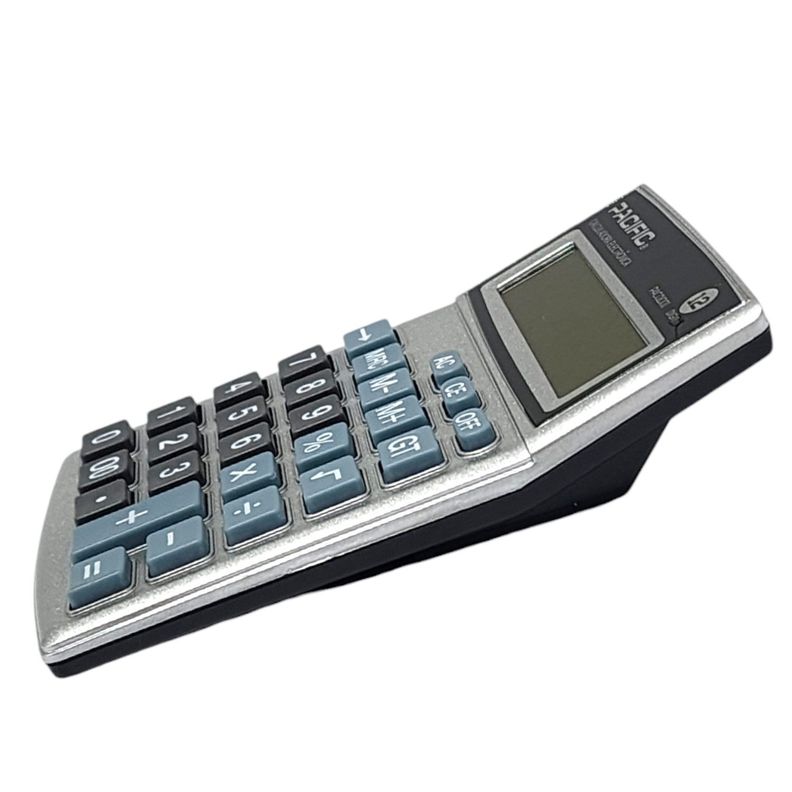 Calculadora Electrónica Pacific 12 Dígitos PAC01001 gris-2