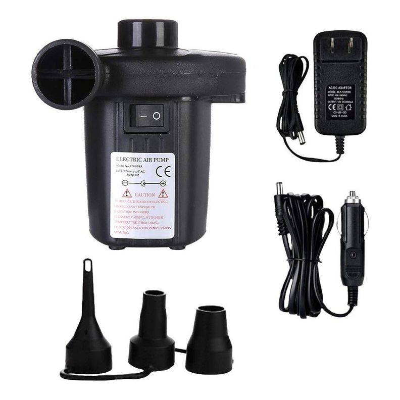 Inflador De Aire Portátil Eléctrico 220/12v 3 Boquillas XG-668A -2