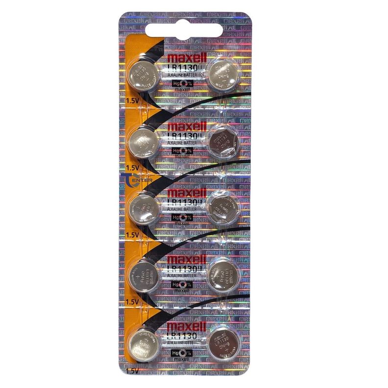 Pack 10 Pilas LR1130 (AG10) 1.5v Maxell Tipo Boton Holograma
