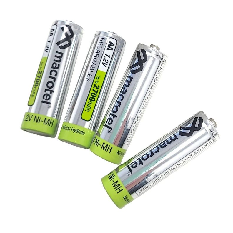 Pack 4 Pilas Recargables AA 1.2v Macrotel 2700mha-1
