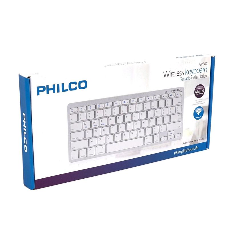 Teclado Inalámbrico Bt Ultra Slim AP382 Blanco Philco-4
