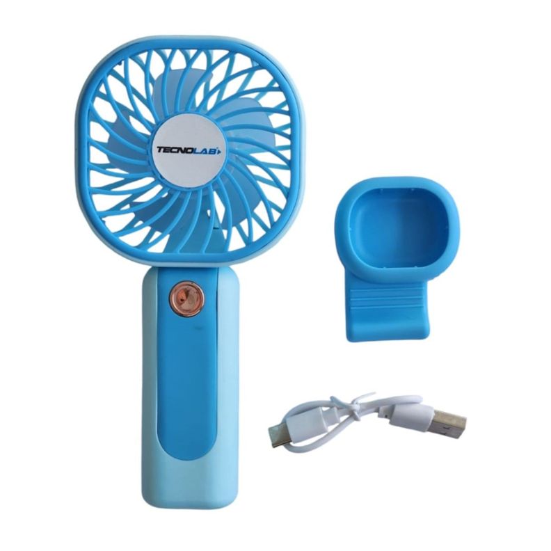 Mini Ventilador Recargable Portátil Azul Tecnolab TL669BL-2