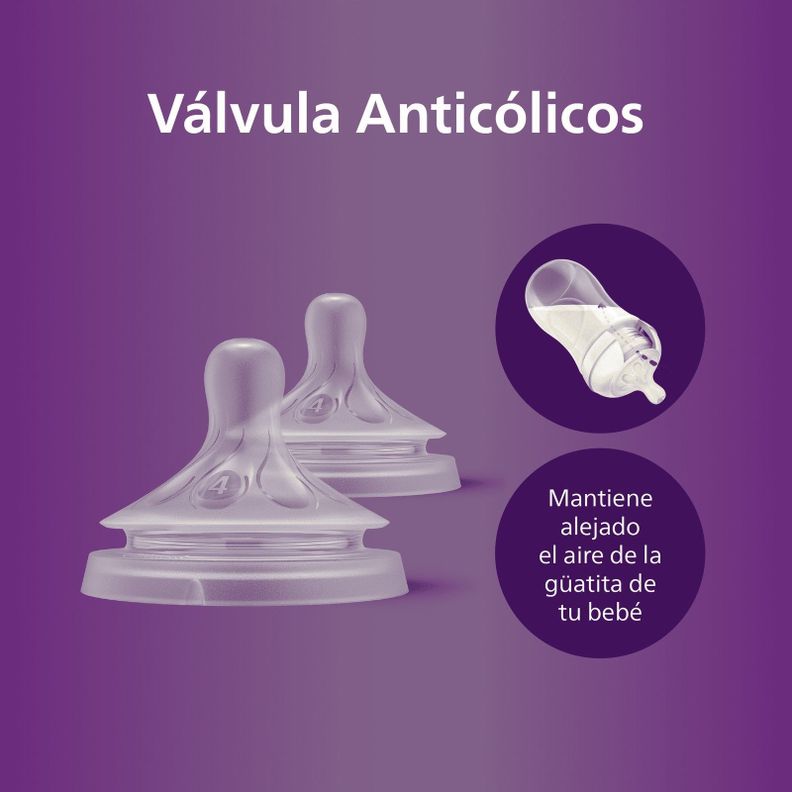 Pack 2 Tetinas Natural 4.0 Avent Flujo Rápido 3m+-3