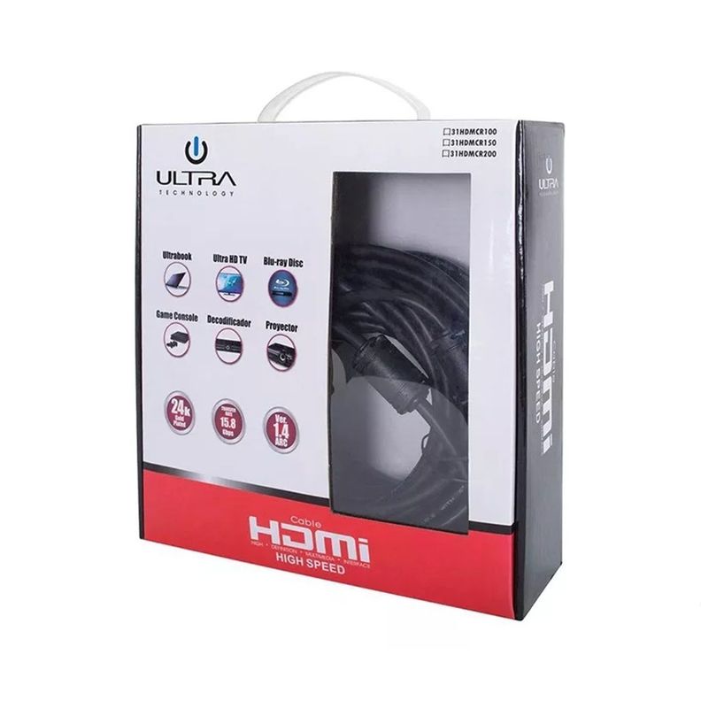Cable Hdmi 10 Mts V1.4 Ultra CR100 -1