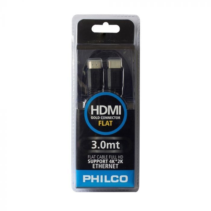 Cable Hdmi Plano Flat 3 Mts Philco 4K-1
