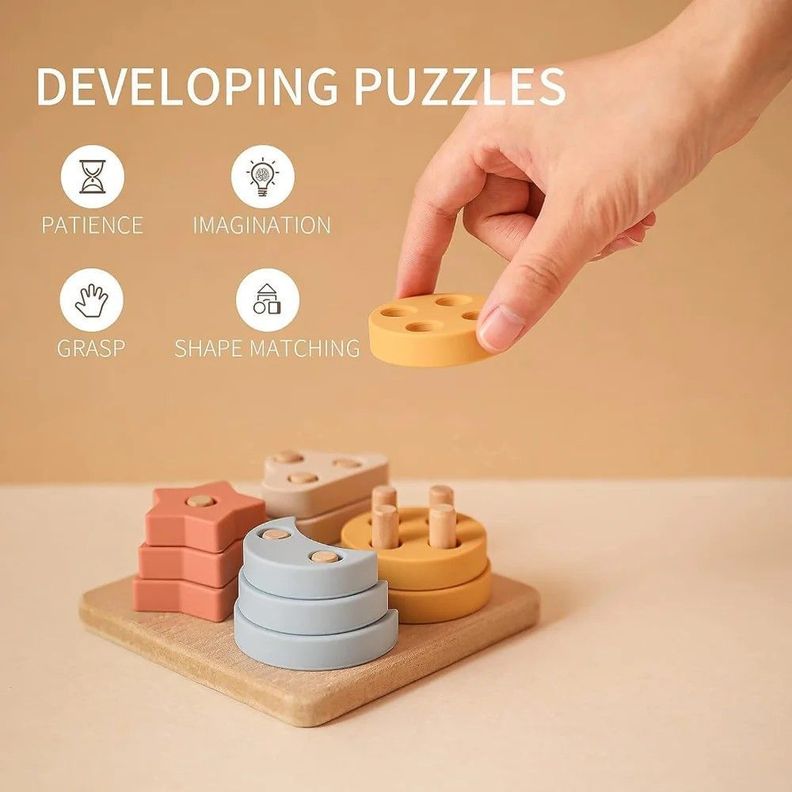 Juguete de Madera Apilable Para Bebés 12 Piezas-4