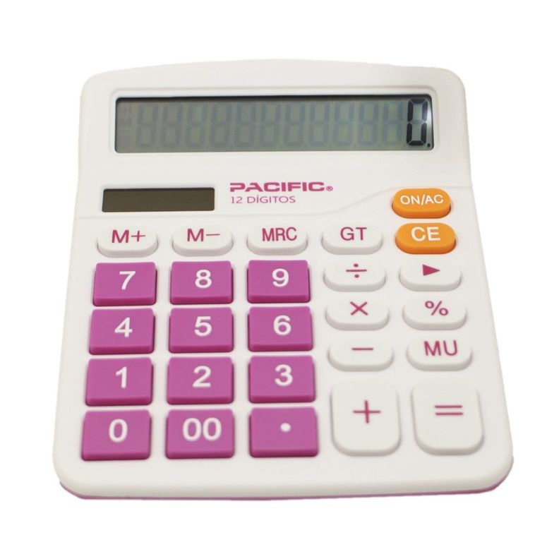 Calculadora Electrónica Pacific 12 dig PAC01122P Rosa-0
