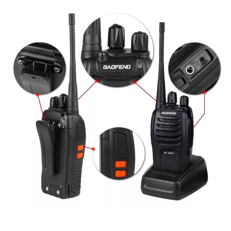 Radio Transmisor 2 Vias Baofeng Bf-666s Negro-2