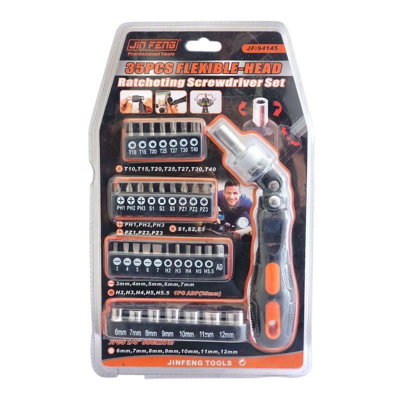 Set Destornillador Crique Flexible C/ Puntas 35 Pzas 13475-0