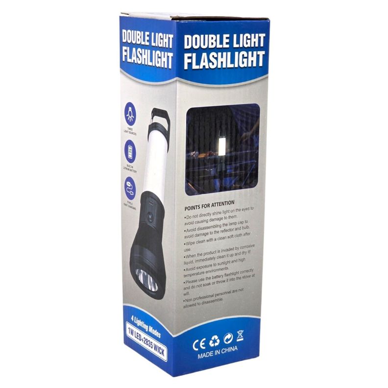 Linterna Recargable Led 2 en 1 de Mano y Colgante 23cm-6