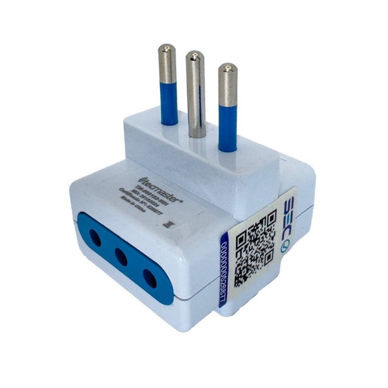 Enchufe Adaptador de pared 3 Tomas TM-800102wh Tecmaster