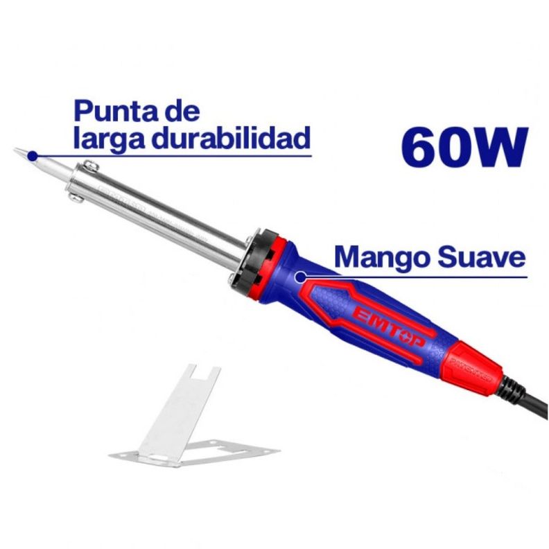Soldador Eléctrico Cautín de Punta Recta 60W Emtop-4
