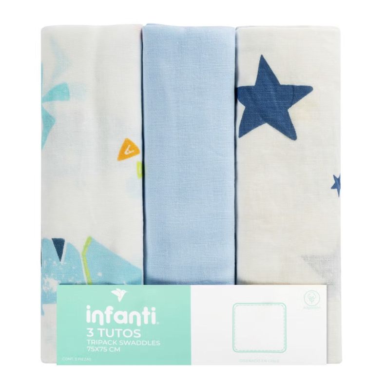 Pack 3 Tutos Infanti Azul 75x75cm-1