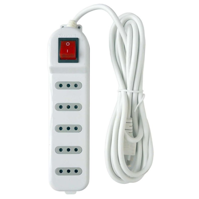 Alargador Electrico 5 Mts 5 Pos Blanco Switch-0