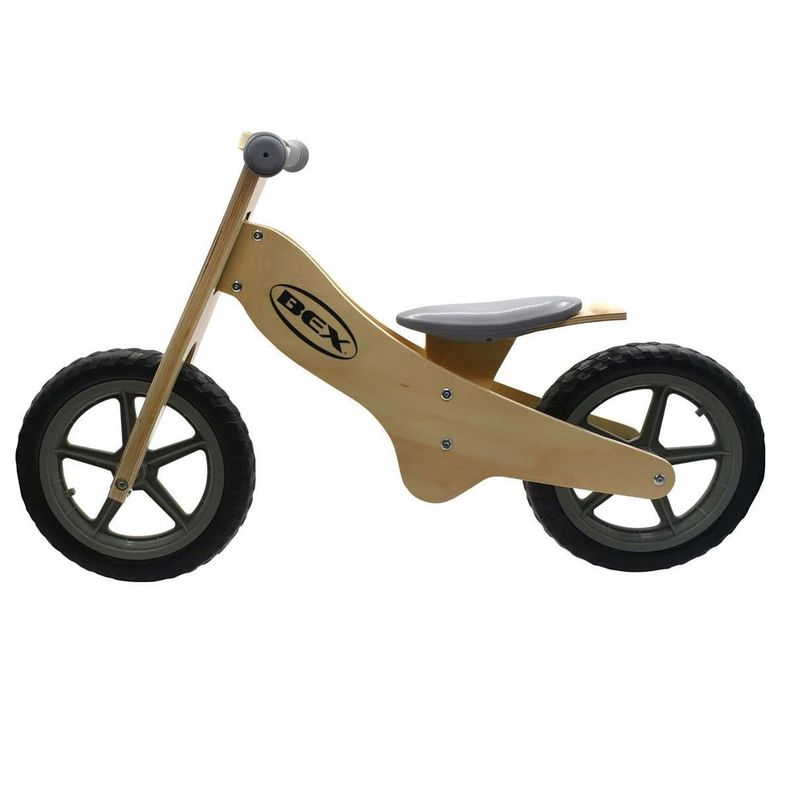 Bicicleta Madera Equilibrio Aprendizaje Sin Pedal Gris Bex-1