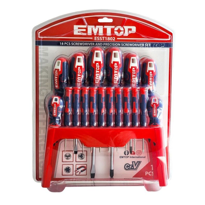 Pack 18 Destornilladores ESST1802 EMTOP-0