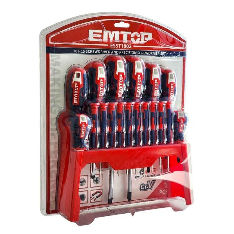 Pack 18 Destornilladores ESST1802 EMTOP-3