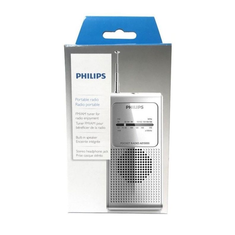 Radio Portatil Philips de Bolsillo AM FM Blanca-1