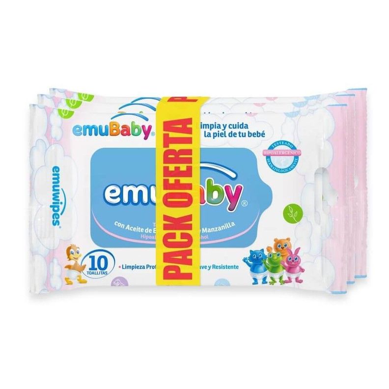 Toallitas Húmedas Emuwipes Premium 3x10 Un-1