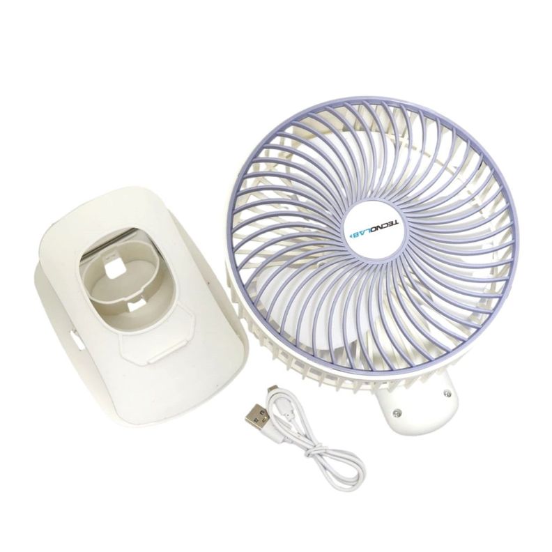 Ventilador Clip Portátil Recargable Tecnolab TL674 blanco-6