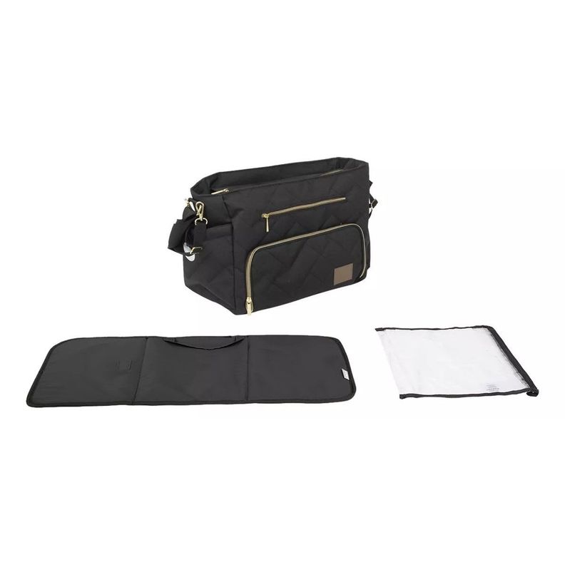 Bolso Maternal Pañalera Infanti Motto Gold Negro-1