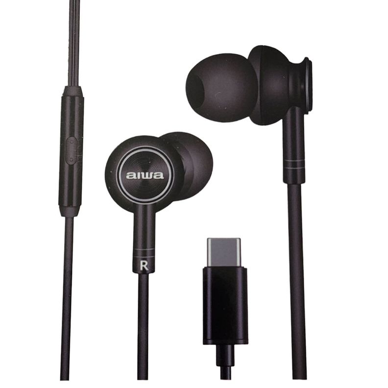  Audifonos Aiwa I30TC In-Ear Tipo C Negro-0