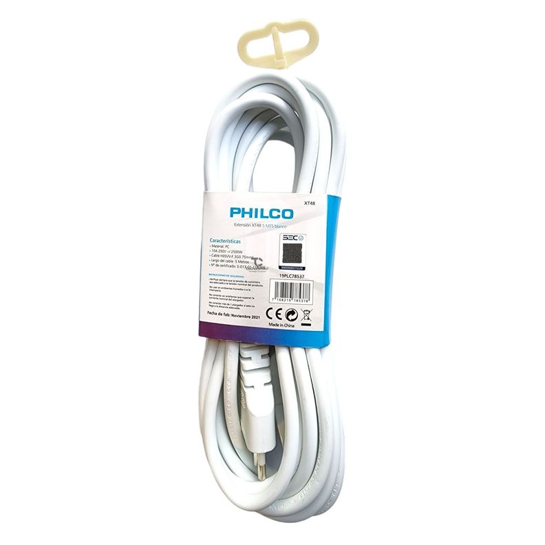 Alargador Extension Electrica 5 mts Philco-2