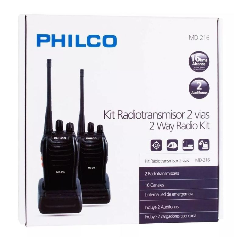 Transmisor Walkie Talkies Philco Hasta16 kms MD216-2