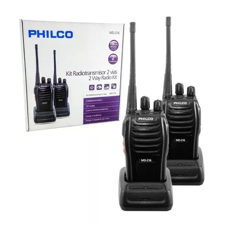 Transmisor Walkie Talkies Philco Hasta16 kms MD216-1