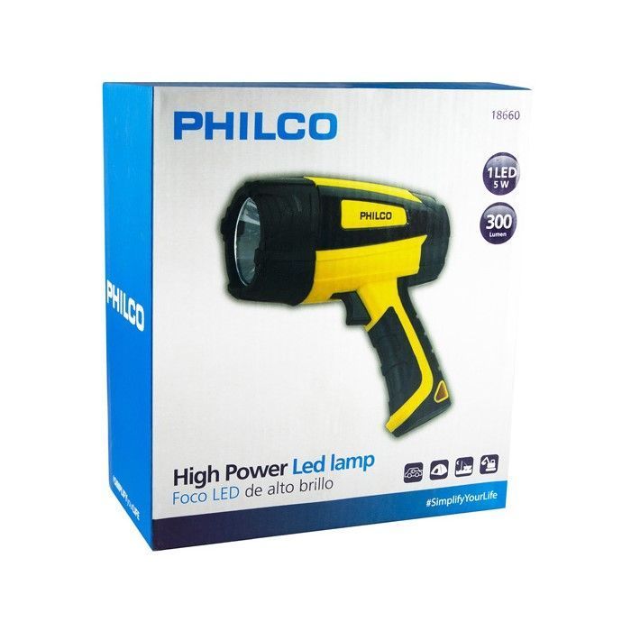 Foco Linterna 1 Led Hig Power Philco Recargable-0